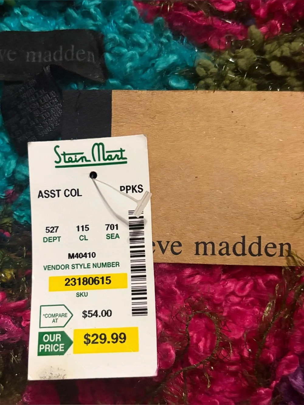 Steve Madden - Colorful Multi-Texture Loop Scarf with Bright Patchwork